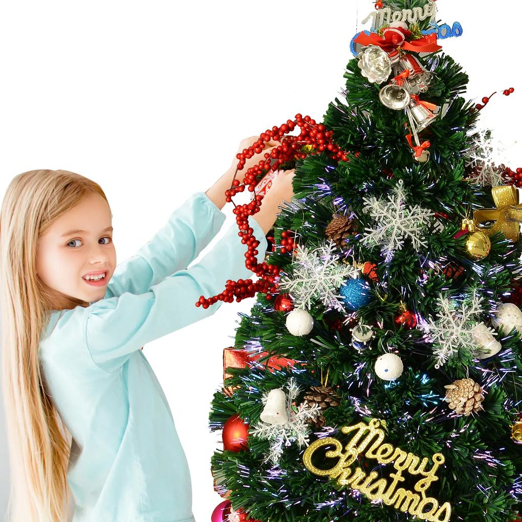 ® Árvore de Natal 90cm Artificial Árvore com Suporte Fibra Óptica 4 Cores