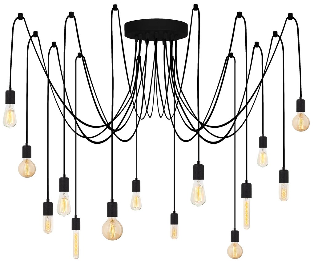Candeeiro de Teto Kabluni – Preto – 216 x 216 cm