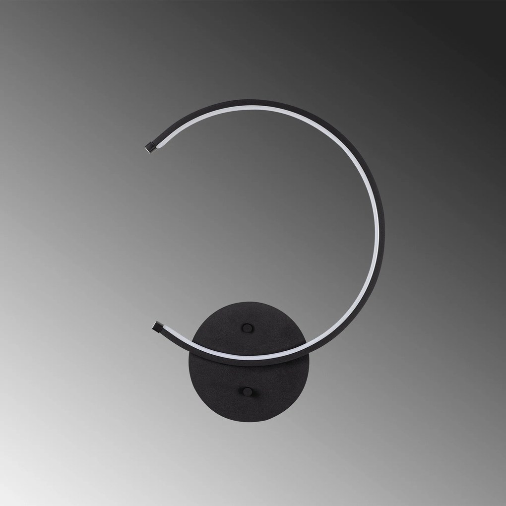 Candeeiro de Parede Moon - Preto - 33cm x 46cm x 6cm