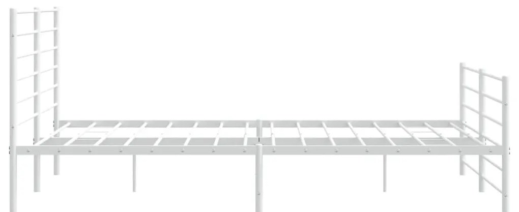 Estrutura de cama com cabeceira e pés 200x200 cm metal branco