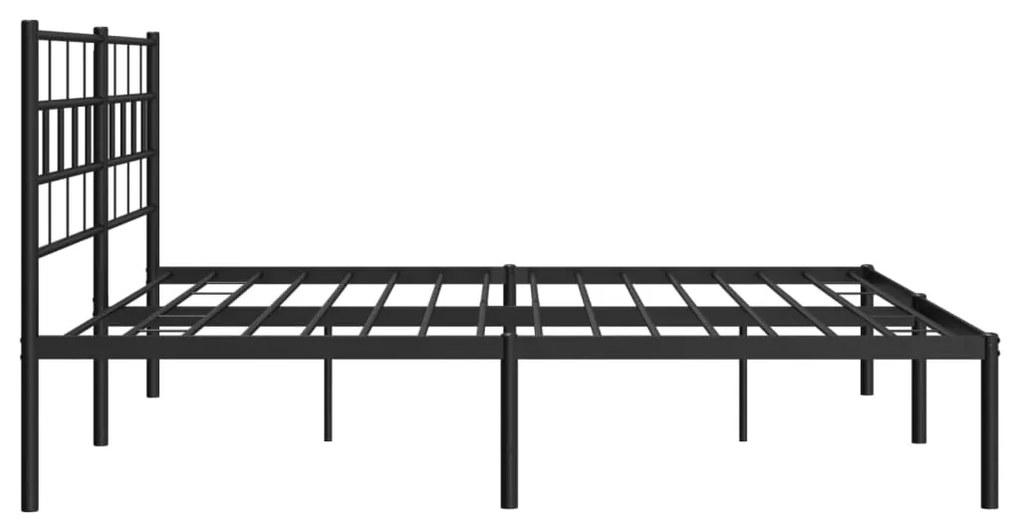 Estrutura de cama com cabeceira 200x200 cm metal preto