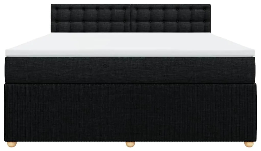Cama com molas/colchão 180x200 cm tecido preto