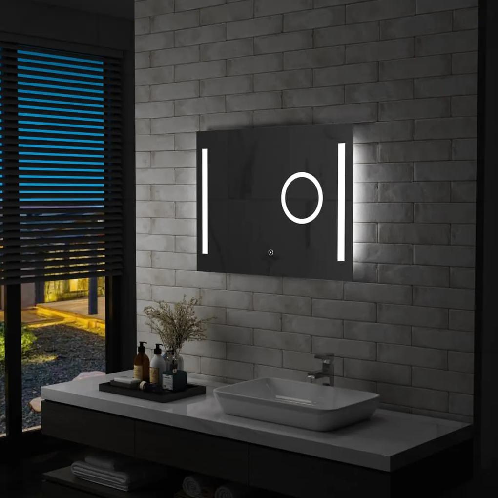 Espelho de parede LED c/ sensor tátil casa de banho 80x60 cm
