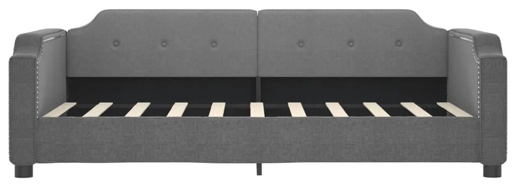 Sofá-cama com gavetão 90x190 cm tecido cinzento-escuro