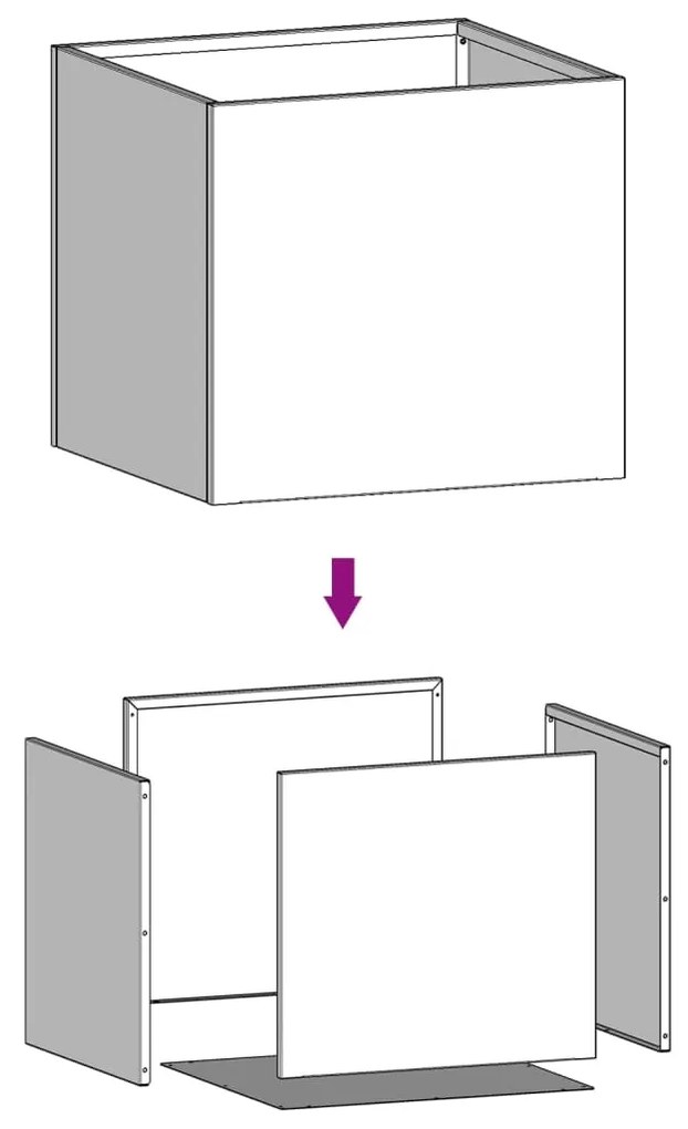 Vasos/floreiras 2 pcs 42x40x39 cm aço laminado a frio branco