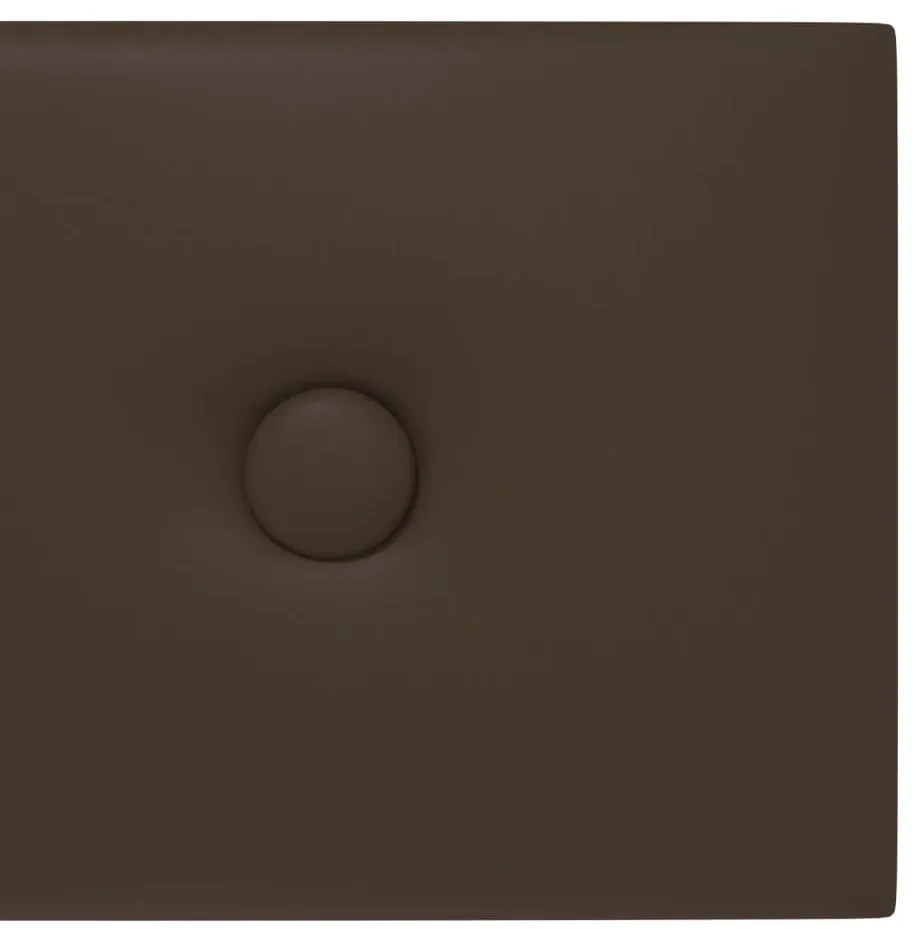 Painel parede 12pcs 60x15 cm couro artificial 1,08 m² castanho