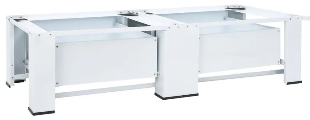 Suporte para máquina de lavar roupa duplo com gavetas branco