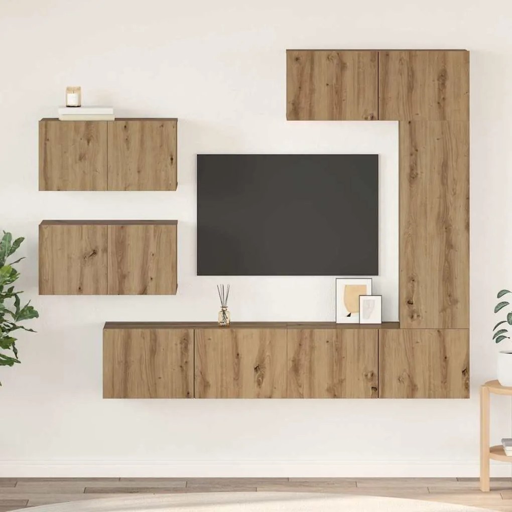 vidaXL Conjunto de móvel de TV 6 pcs Carvalho Artesanal