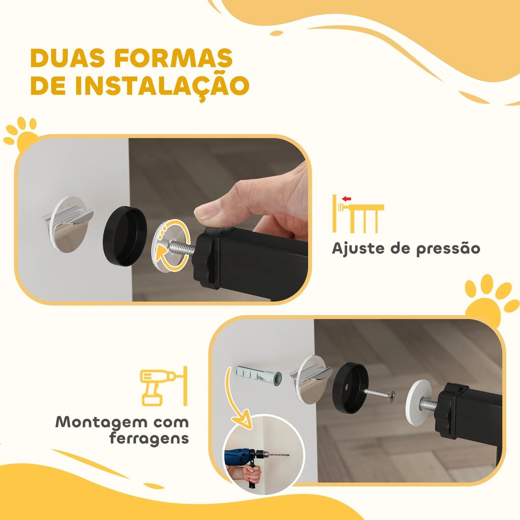 PawHut Barreira de Segurança para Cães Extensível 76-102 cm Barreira p