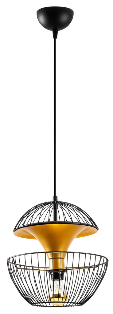 Candeeiro Telmander – Preto/Dourado – 30 x 30 x 45-135 cm