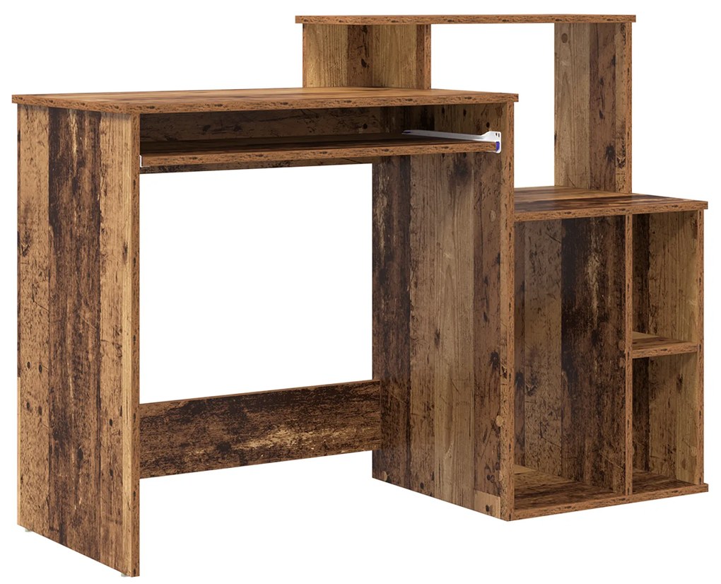 Mesa com Armazenamento Madeira Envelhecida 120.5x44x88.5 cm Derivados