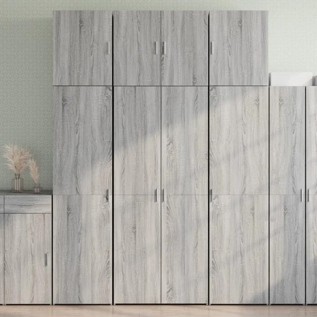 Armário alto 80x42,5x249 cm derivados de madeira cinza sonoma