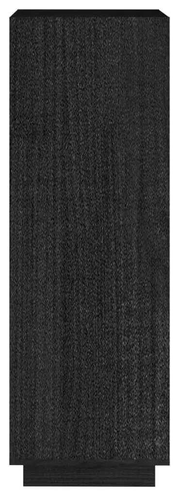 Estante Lila - Cor Preto - 40x35x103 cm - Em Madeira de Pinho Maciça -