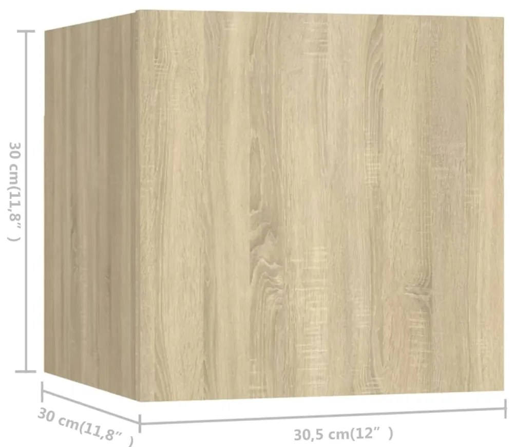 6pcs conjunto de móveis de TV derivados madeira carvalho sonoma