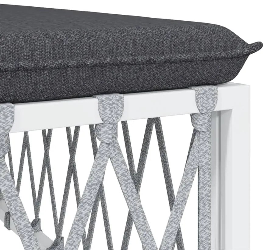 5 pcs conjunto lounge de jardim com almofadões aço branco
