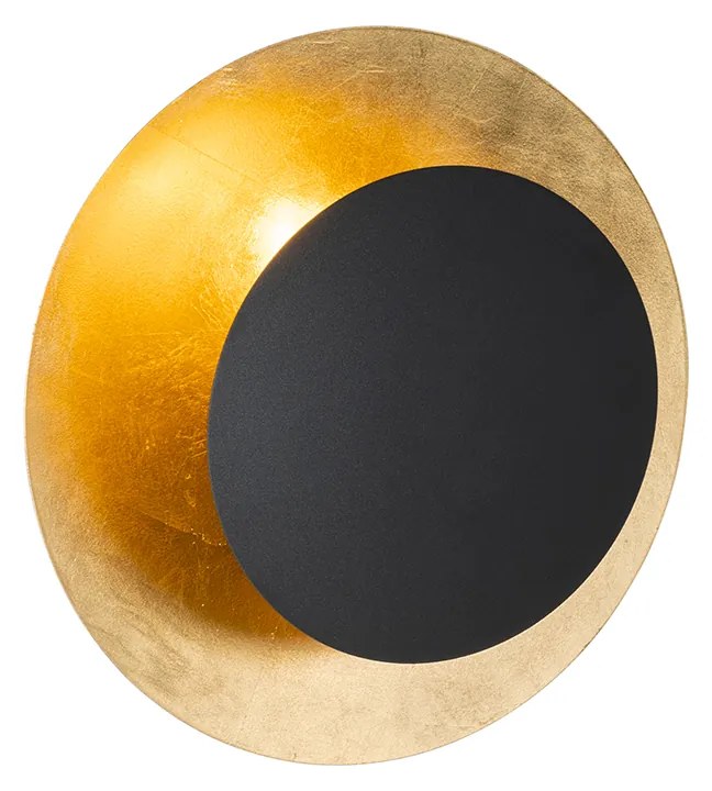 Candeeiro de parede Art Deco preto com dourado - Emilienne Art Deco