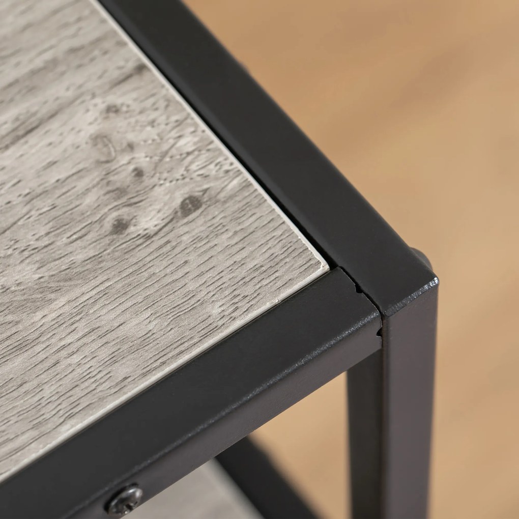 Casa para Gatos de Madeira com Aparência de Mesa Auxiliar com 2 Prateleiras de Armazenamento Caverna para Gatos com Almofada Removível e Lavável 48x40x65,5cm Carvalho