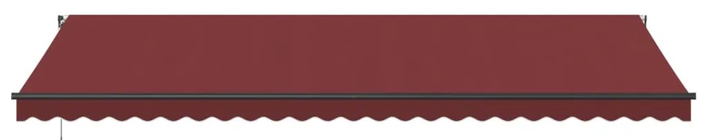 Toldo retrátil manual com luzes LED 600x300 cm bordô
