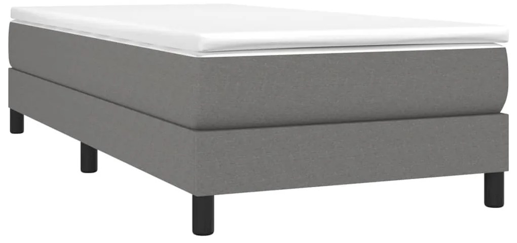 Cama com molas/colchão 80x200 cm tecido cinzento-escuro