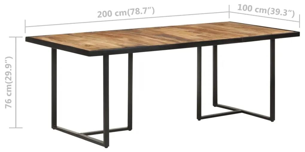 Mesa de jantar 200 cm madeira de mangueira áspera