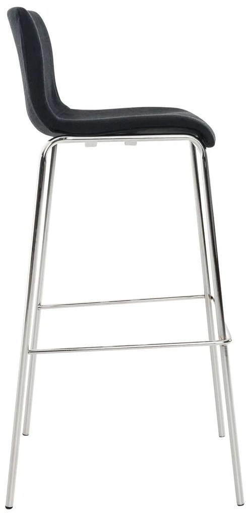 Conjunto de 2 bancos de bar Hoover em tecido e com estrutura cromada 43 x 100 x 48 cm Preto