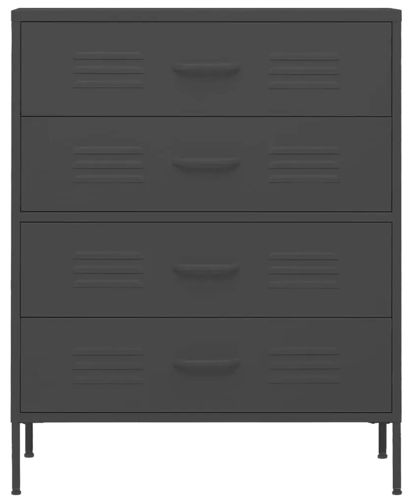 Cómoda/aparador com gavetas aço 80x35x101,5 cm antracite