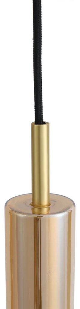 Foco moderno dourado com vidro âmbar para sistema de calhas monofásico - Slimline Loyce Moderno