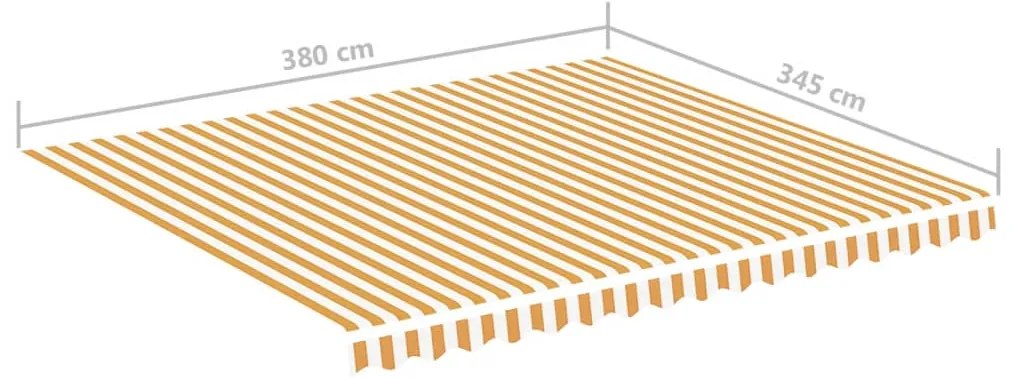Tecido de substituição para toldo 4x3,5 m amarelo e branco