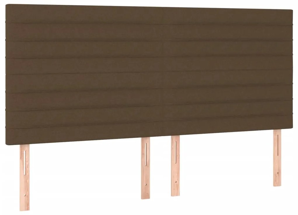 Estrutura de cama sem colchão 200x200 cm tecido castanho-escuro