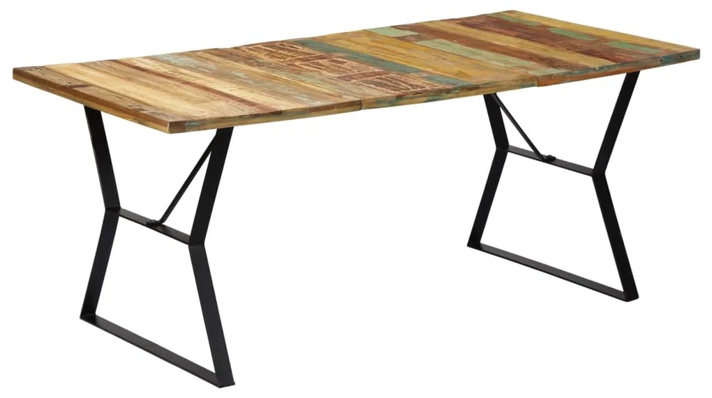 Mesa de jantar 180x90x76 cm madeira recuperada maciça