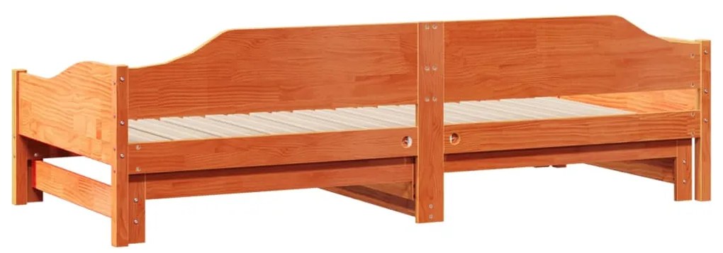 Sofá-cama com gavetão sem colchões 90x190 cm castanho-mel