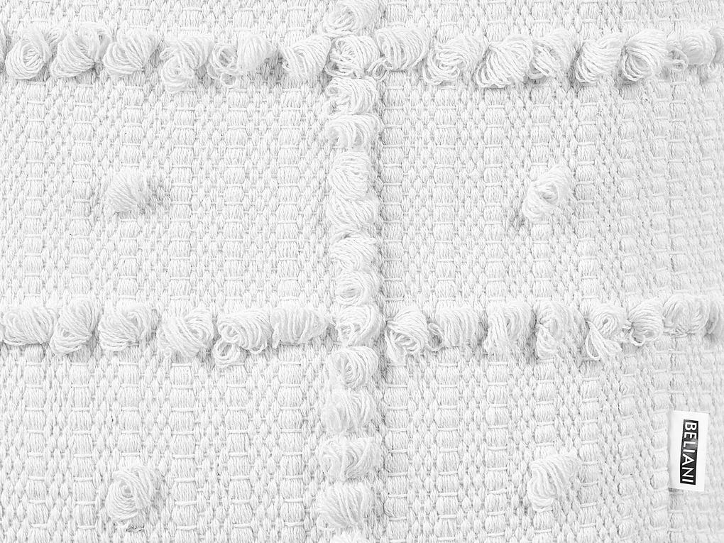 Pufe em algodão branco 40 x 40 x 40 cm HARNAI Beliani