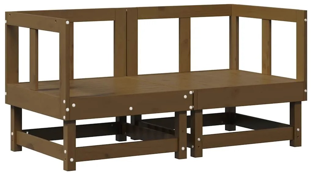 Sofás de canto com almofadões 2 pcs pinho maciço castanho-mel