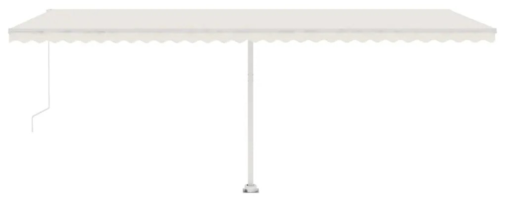 Toldo retrátil manual com LED 600x300 cm cor creme