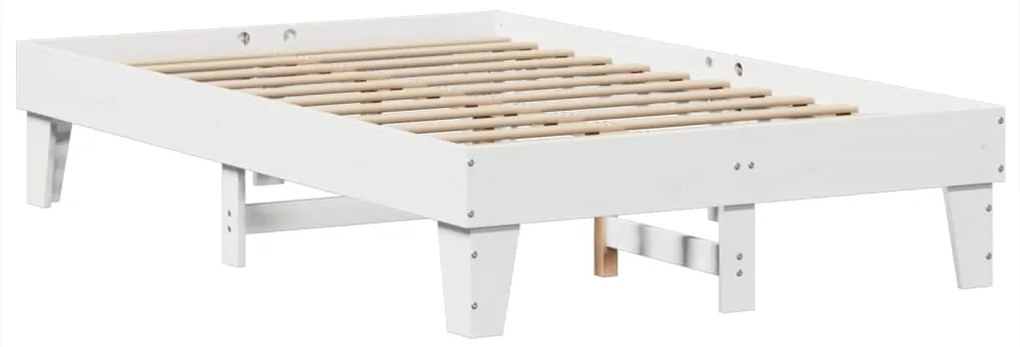 Cama sem colchão 135x190 cm madeira de pinho maciça branco