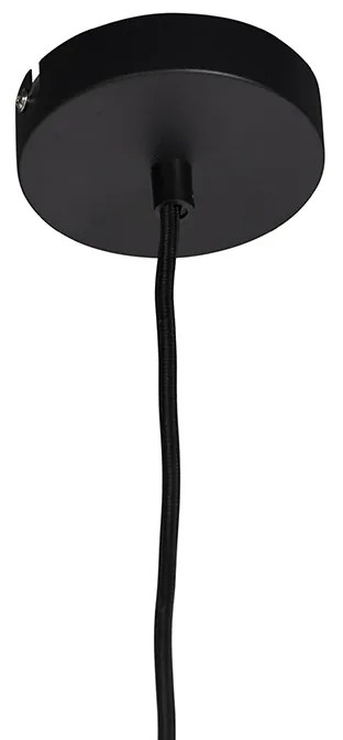Candeeiro de suspensão com abajur de veludo verde com dourado 35 cm - Combi Country / Rústico,Rústico