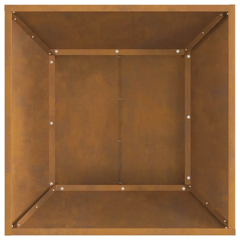 Fogueira Quadrada Castanha 60x60x35 cm de Aço Envelhecido