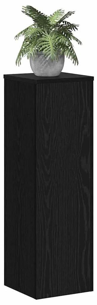 Suportes de Plantas 2 pçs Carvalho Preto 25x25x80 cm Madeira Revestida