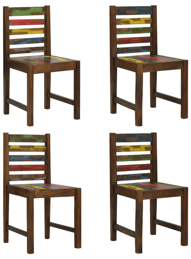 Cadeiras de jantar 4 pcs madeira recuperada maciça