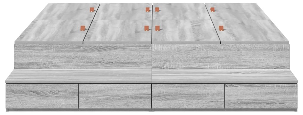 Cama de Armazenamento Cinza Sonoma 150x200 cm