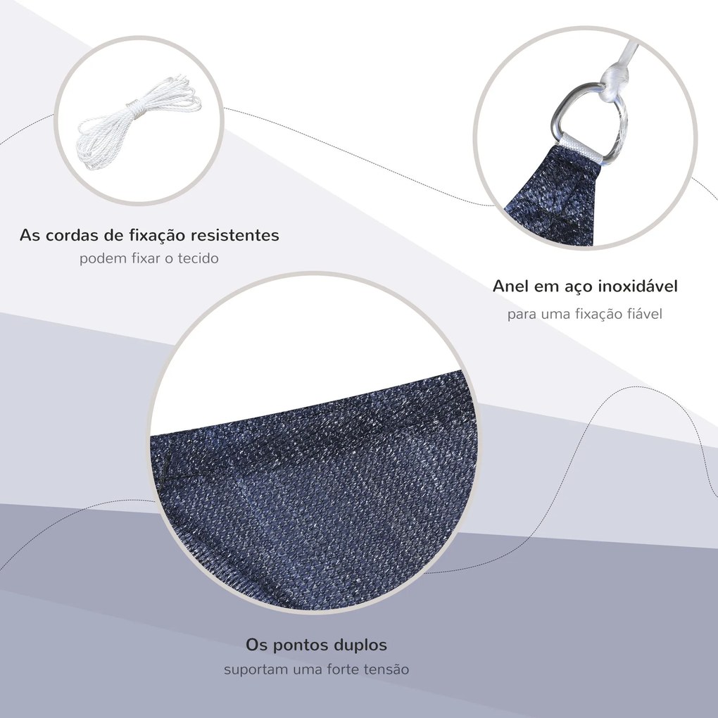 Vela de Sombra Retangular 4x6 m Toldo Vela de HDPE com Proteção UV Ane