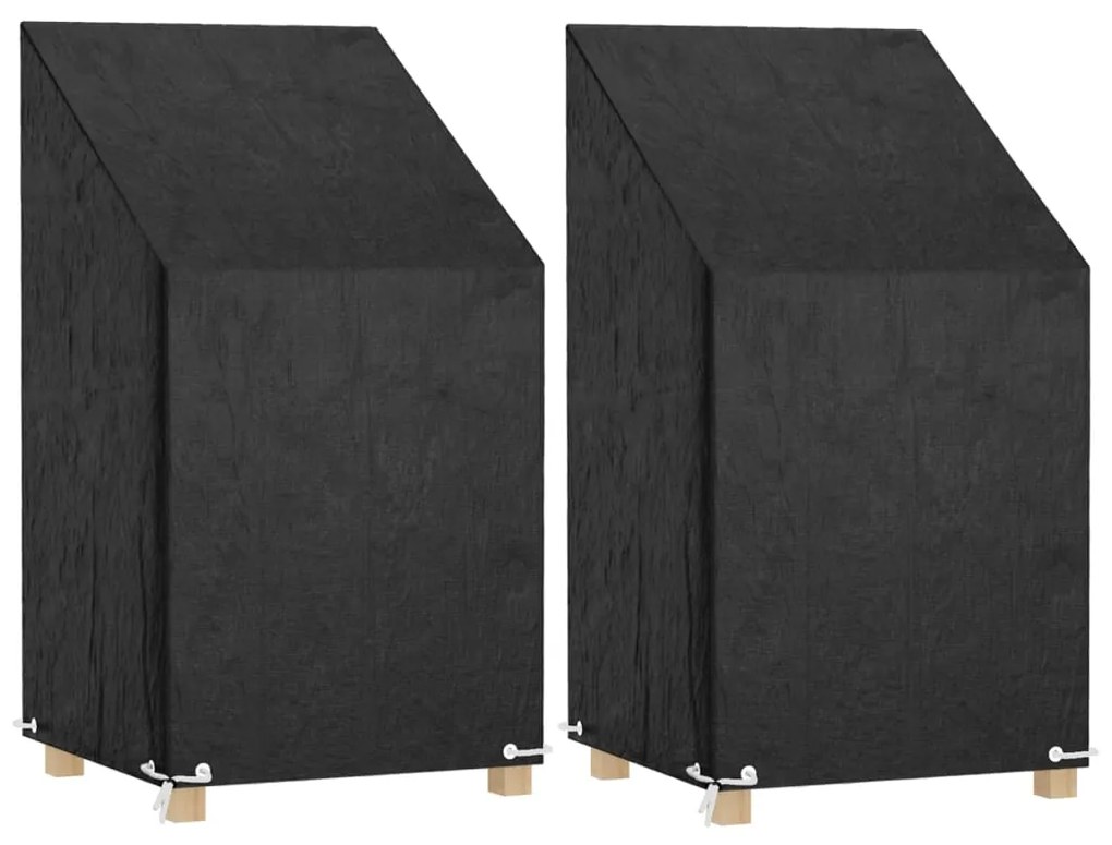 Capas cadeiras jardim 2 pcs 8 ilhós 65x65x80/120 cm polietileno