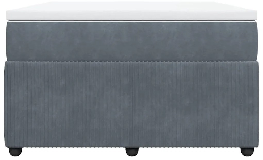 Cama boxspring com colchão 120x190 cm veludo cinzento-escuro
