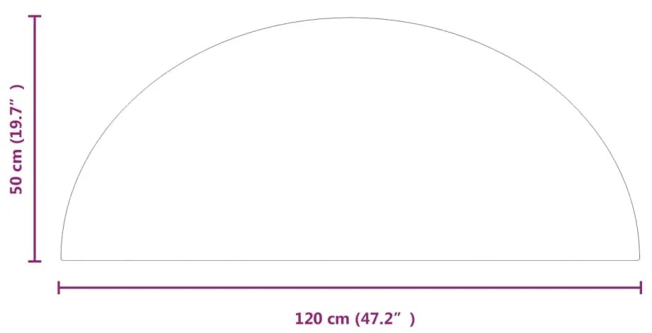 Placa de vidro semicircular para lareira 1200x500 mm