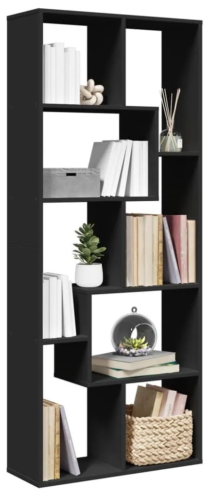 vidaXL Estante divisória 67x25x161,5 cm derivados de madeira preto