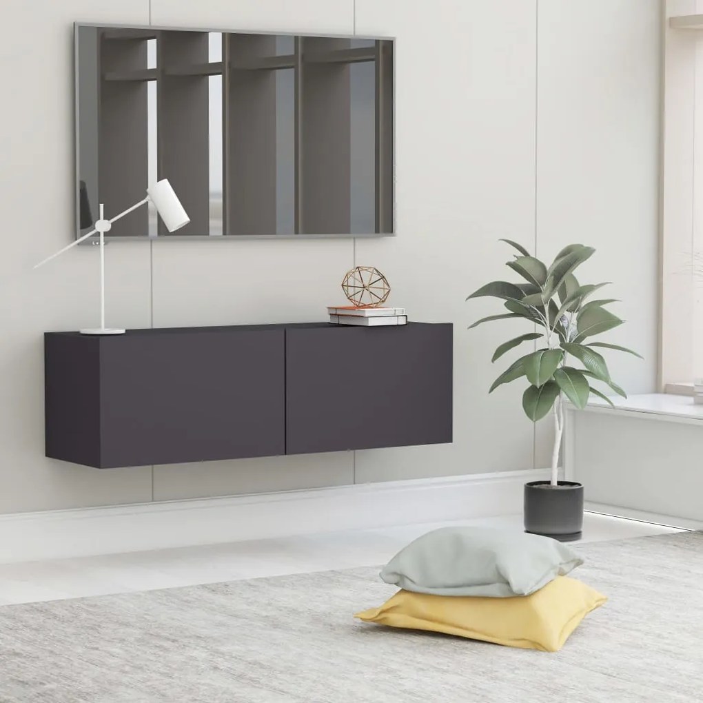 vidaXL Móvel de TV 100x30x30 cm derivados de madeira cinzento