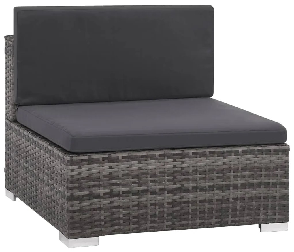 Conjunto de lounge de jardim com 6 peças e almofadas, vime sintético,