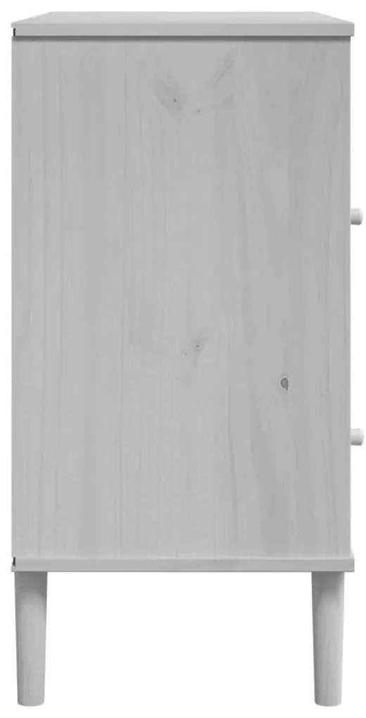 Aparador SENJA aspeto de vime 80x40x80 cm pinho maciço branco