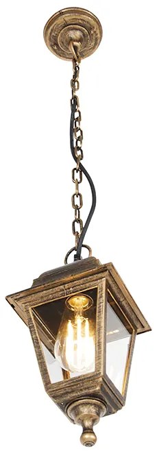 Candeeiro de suspensão clássico para exterior dourado antigo IP44 - Capital