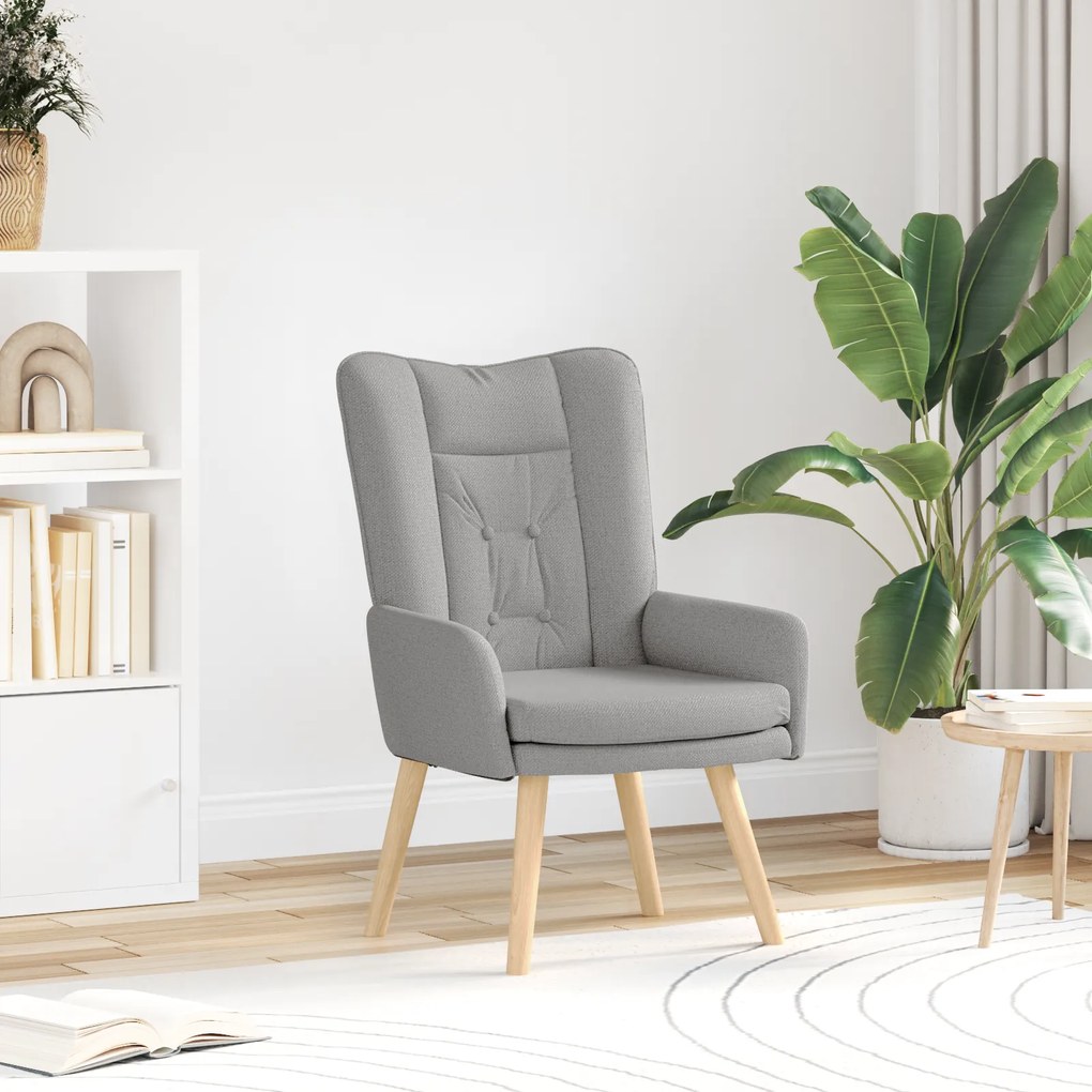 Poltrona Relaxante vidaXL Tecido Cinza Nuvem